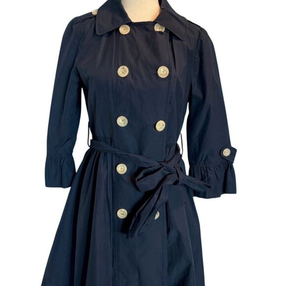 Darling! Plastic Island Double-Breasted Jacket Coat Lightweight Pockets Belt S - Picture 2 of 11